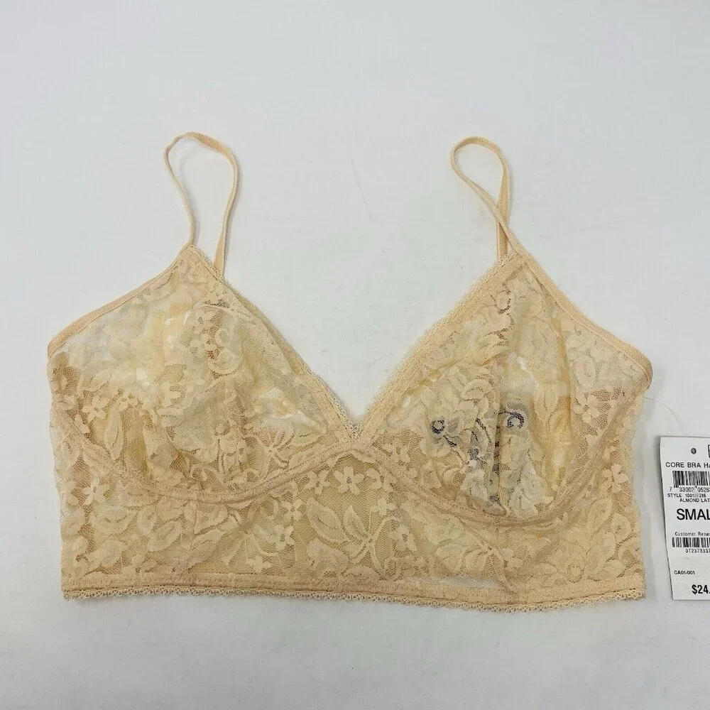INC International Concepts Womens Small Lace Bralette Lingerie Almond Latte 2686